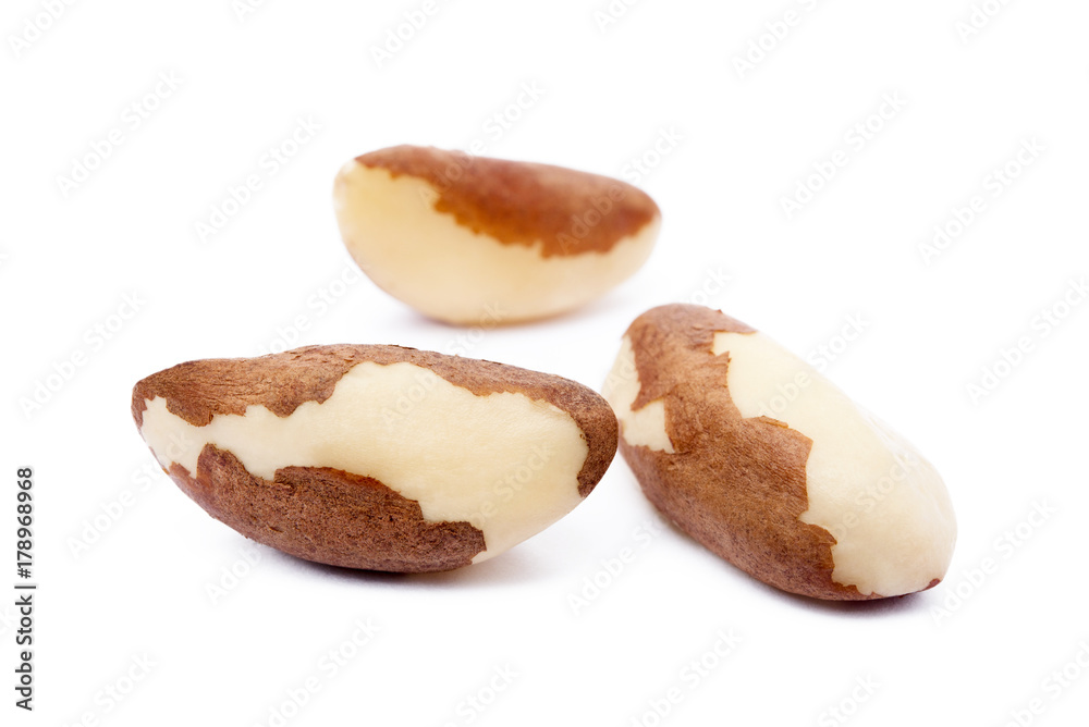Para nuts isolated on a white background