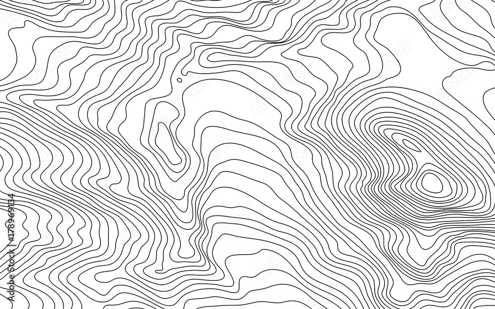 MobileThe stylized height of the topographic contour in lines and contours. The concept of a conditional geography scheme and the terrain path. Vector illustration.