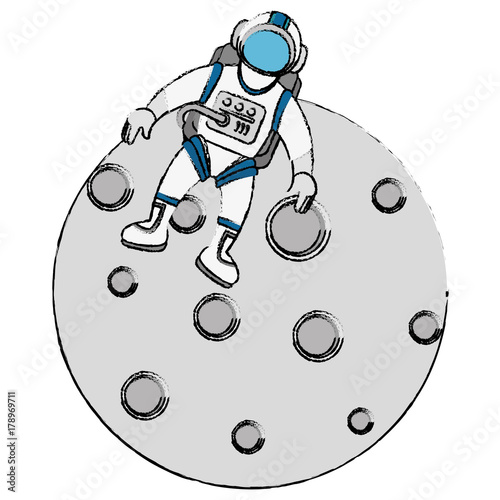 moon satellite with astronaut