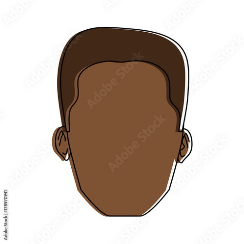 man dark skin avatar head  icon image vector illustration design 