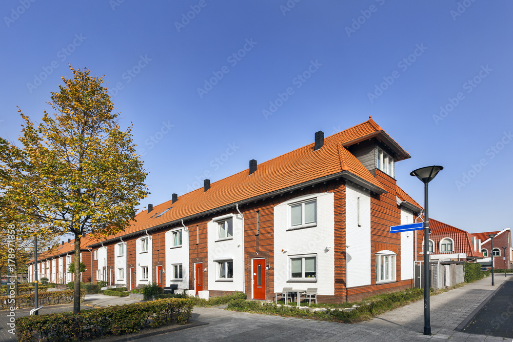 Street in a residential district in the Netherlands