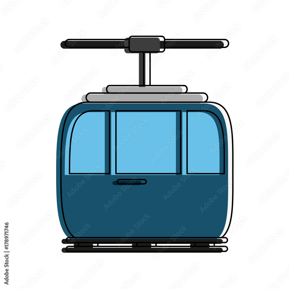 funicular cable car icon image vector illustration design 