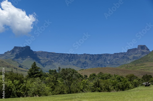 Landscape to Amphitheatre in Drakensberg mountain, South Africa
