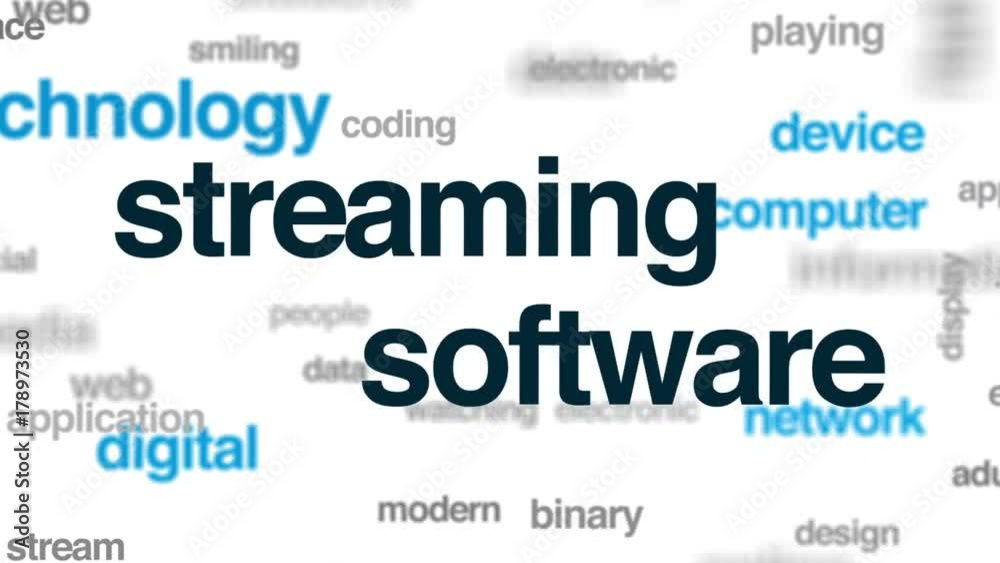 Streaming software animated word cloud, text design animation. Streaming software animated word cloud, text design animation.