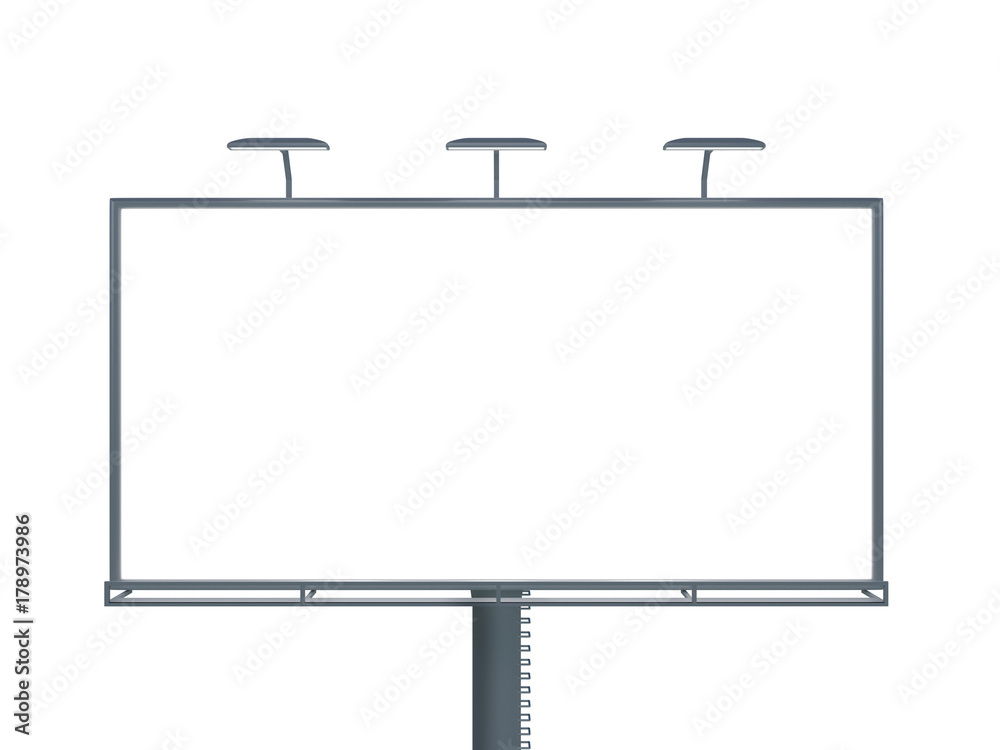 3D rendering of blank billboard (empty advertisement) isolated on white background 3D rendering of blank billboard (empty advertisement) isolated on white background
