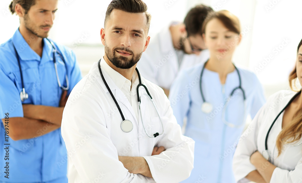 leading doctor of the medical center peers. Stock-Foto | Adobe Stock