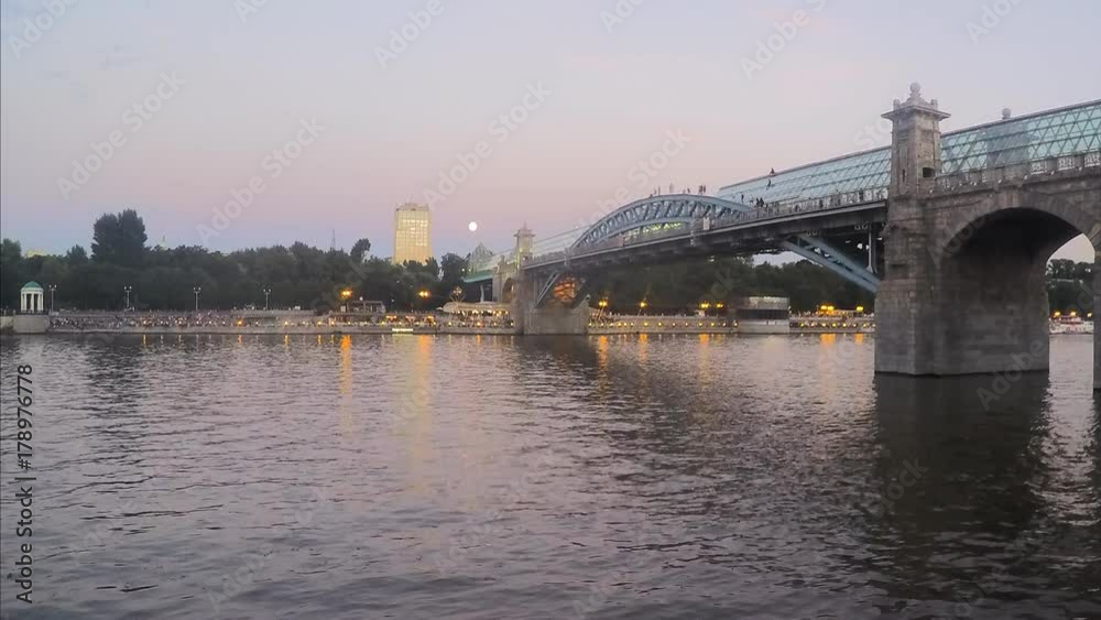 bridge of glass and stone in summer timelapse bridge of glass and stone in summer timelapse