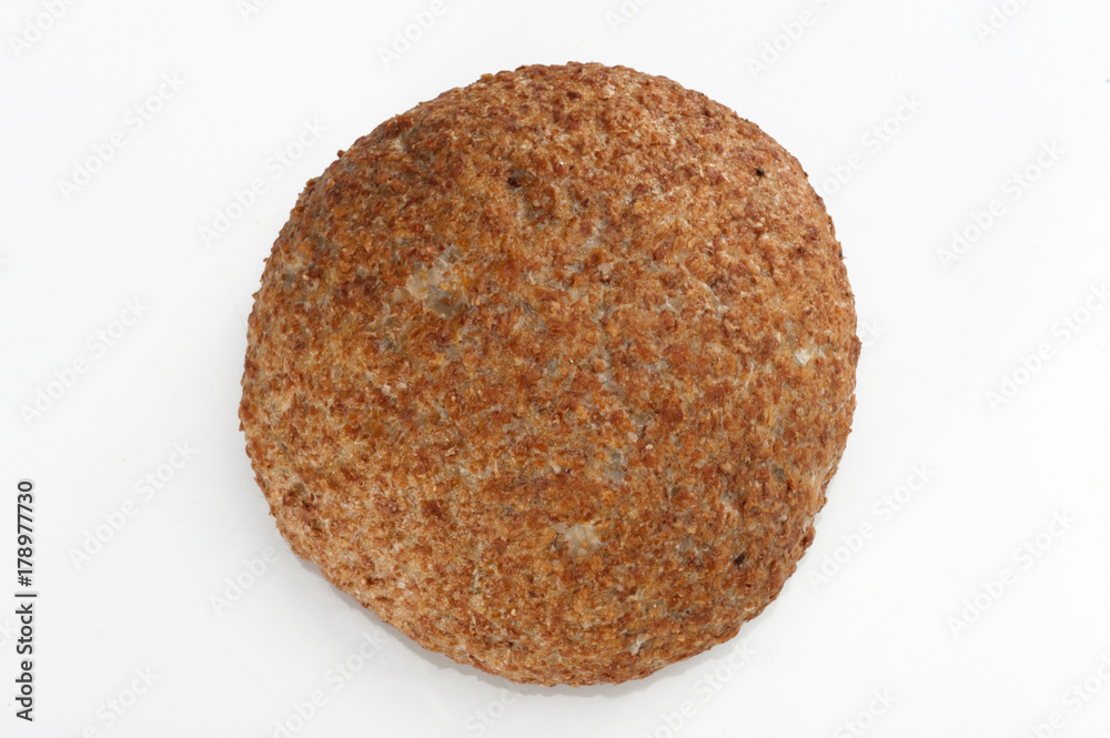 Fresh round bread on white background Fresh round bread on white background