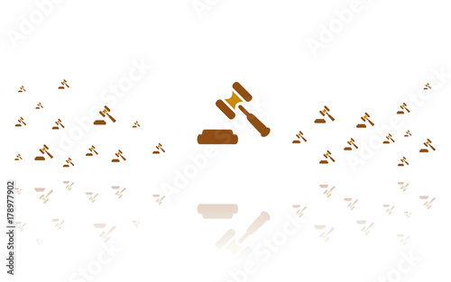 Richterhammer - Gericht - Reflektierend Weiss