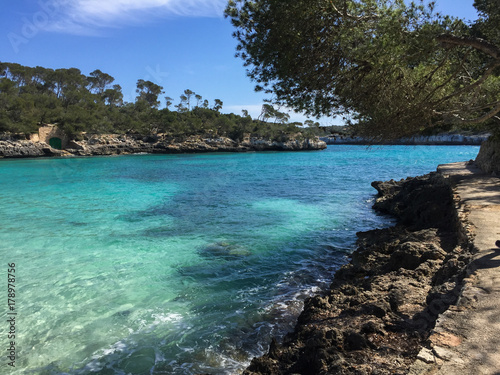 Beautiful bay beach turquoise sea water, Majorca, Spain