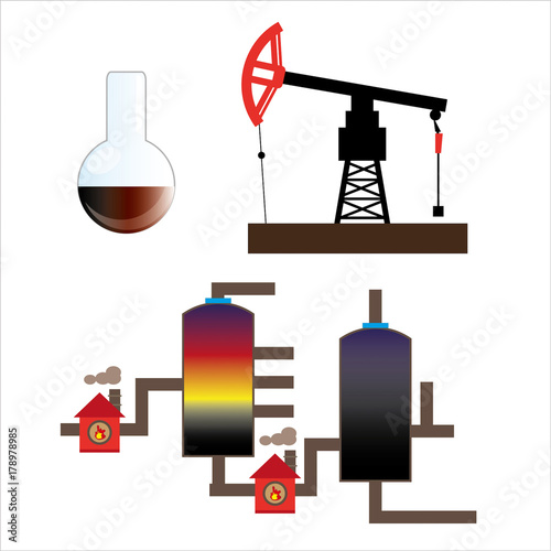 Oil industry colored objects