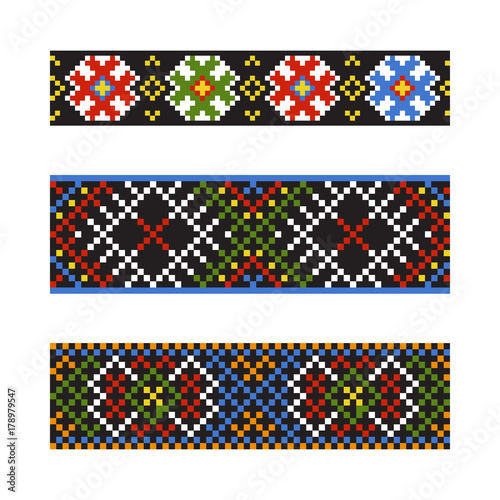 Ethnic Ukrainian seamless patterns