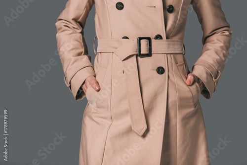 Quadro em tela woman in trench coat