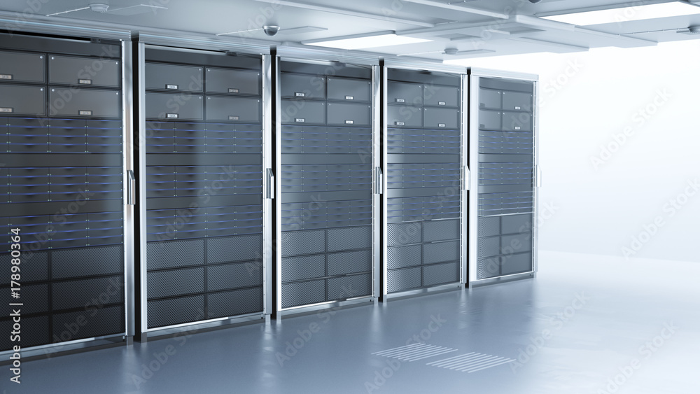 Server room or server computers.3d rendering. Server room or server computers.3d rendering.