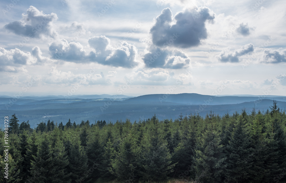 The landscape of mountain in Harz, Germany