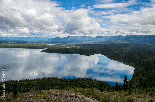 Kings throne hike with a view of Kathleen lake in Kluane national park, Yukon, Canada photo