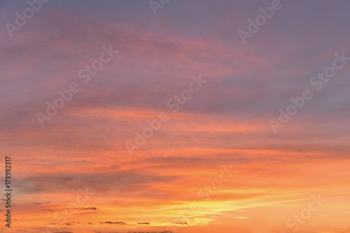 Blazing Orange Sunrise Sky © panithi33