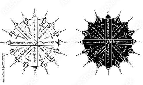 Thai traditional tattoo vector