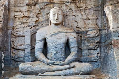 Bild auf Leinwand Statue at Gal Vihara Polonnaruwa of Ceylon, Sri Lanka