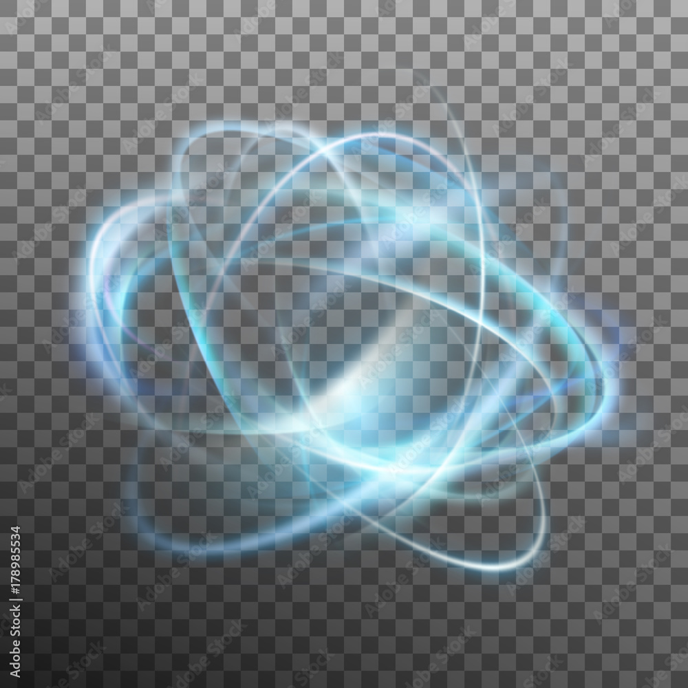 Abstract glowing ring on transparent backfround. EPS 10 vector - obrazy, fototapety, plakaty 