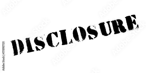 Disclosure rubber stamp. Grunge design with dust scratches. Effects can be easily removed for a clean, crisp look. Color is easily changed.