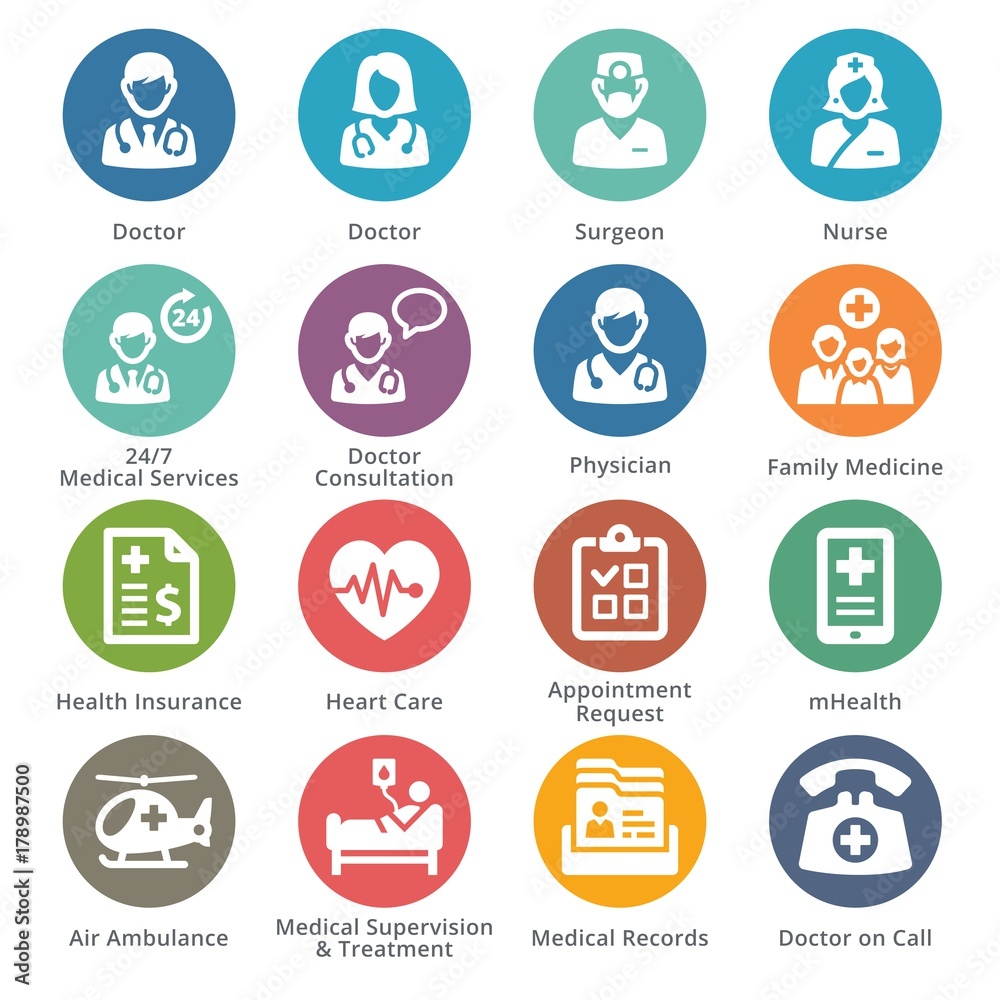 Medical Services Icons Set 1 - Dot Series Medical Services Icons Set 1 - Dot Series