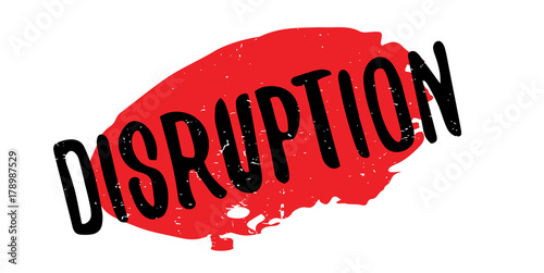 Disruption rubber stamp. Grunge design with dust scratches. Effects can be easily removed for a clean, crisp look. Color is easily changed.
