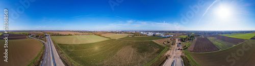 360 Grad Panorama über Autobahnneubau in Worms
