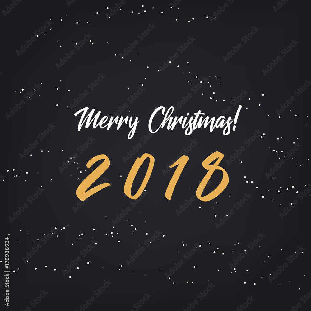 Merry Christmas! Happy 2018 new year. Holidays greeting card.