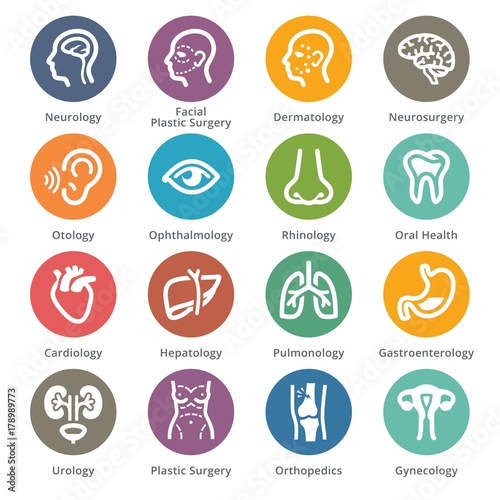 Medical Specialties Icons Set 1 - Dot Series
