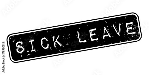 Sick Leave rubber stamp. Grunge design with dust scratches. Effects can be easily removed for a clean, crisp look. Color is easily changed.