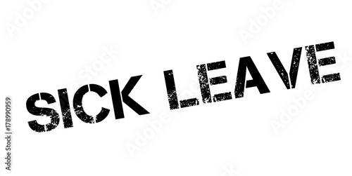 Sick Leave rubber stamp. Grunge design with dust scratches. Effects can be easily removed for a clean, crisp look. Color is easily changed.