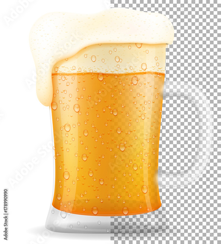 beer in mug transparent stock vector illustration