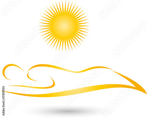 Sonne, Person, Sonnenstudio, Solarium, Logo