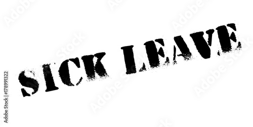 Sick Leave rubber stamp. Grunge design with dust scratches. Effects can be easily removed for a clean, crisp look. Color is easily changed.