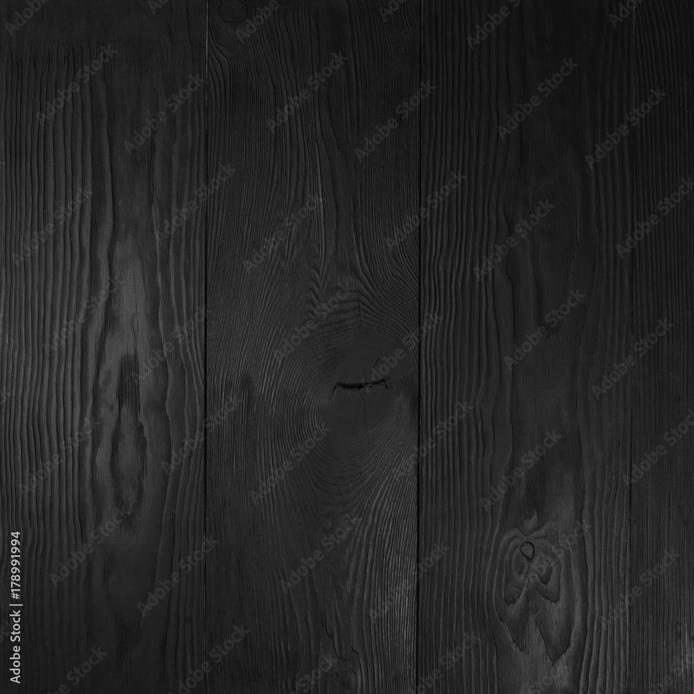 Square black empty pine wooden background Square black empty pine wooden background