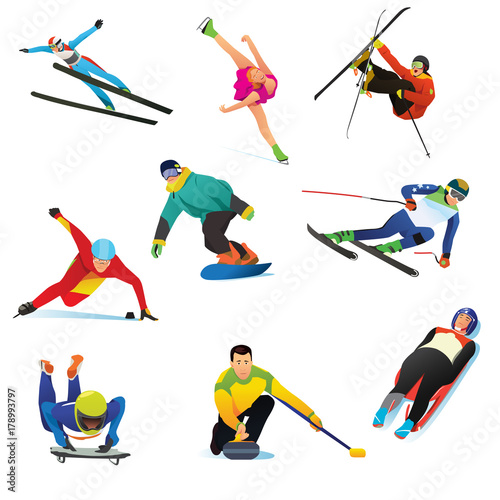 Winter Sports Cliparts Icons