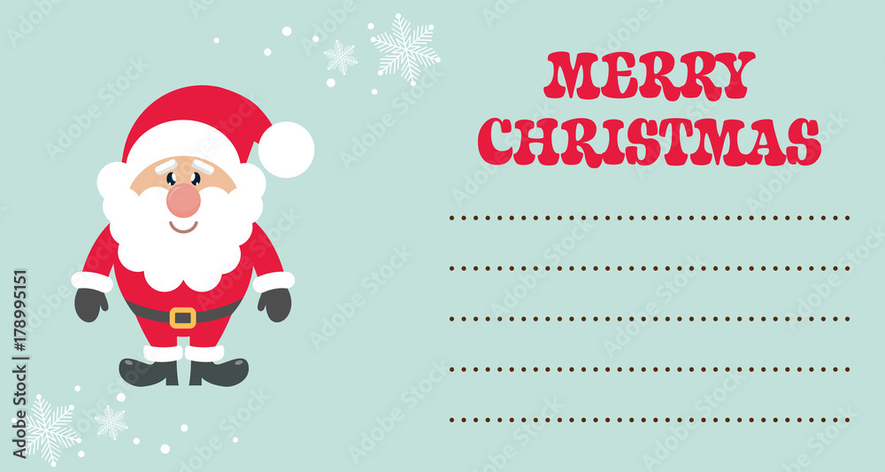 cartoon cute santa claus christmas card vector cartoon cute santa claus christmas card vector