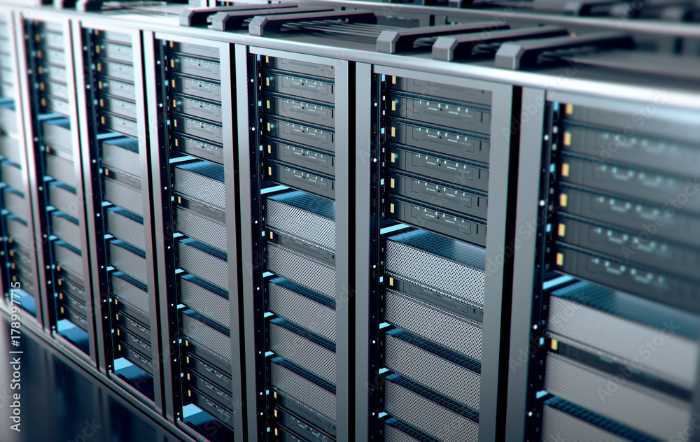 Server room or server computers.3d rendering. Server room or server computers.3d rendering.