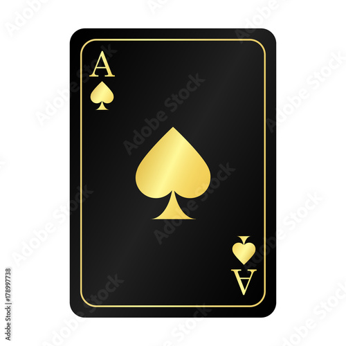 gold ace of spades on the black background