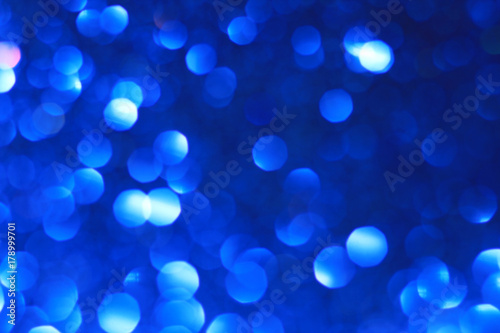 Blue glitter bokeh abstract background 