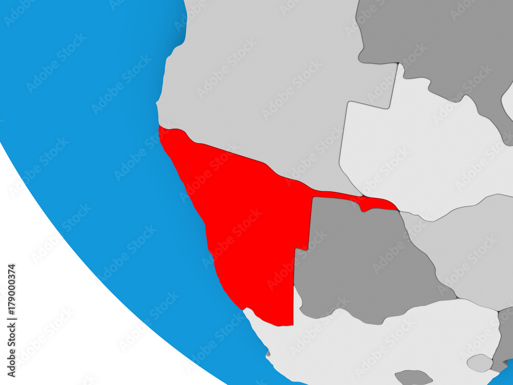 Fototapeta premium Namibia on political globe