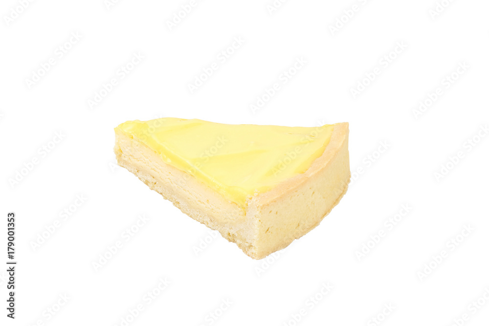 lemon cheesecake on white background isolated lemon cheesecake on white background isolated