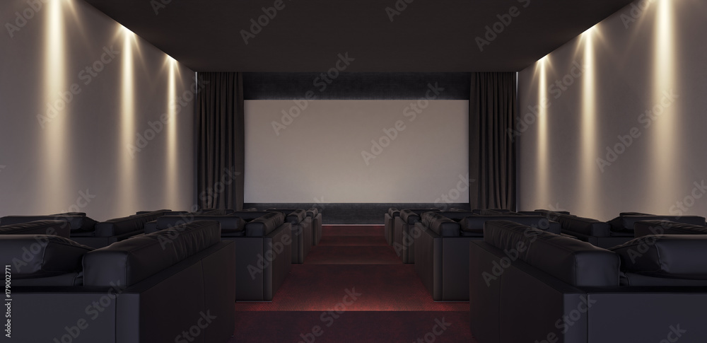 Interior Design of Luxury Home Theater 3D render Stock Photo | Adobe Stock
