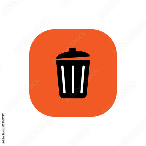 waste bin icon square vector