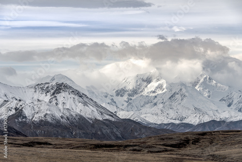Denali national park with snow mountains top background  © chaolik