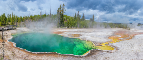 West Thumb Geyser Basin in Yellowstone National Park, USA photo