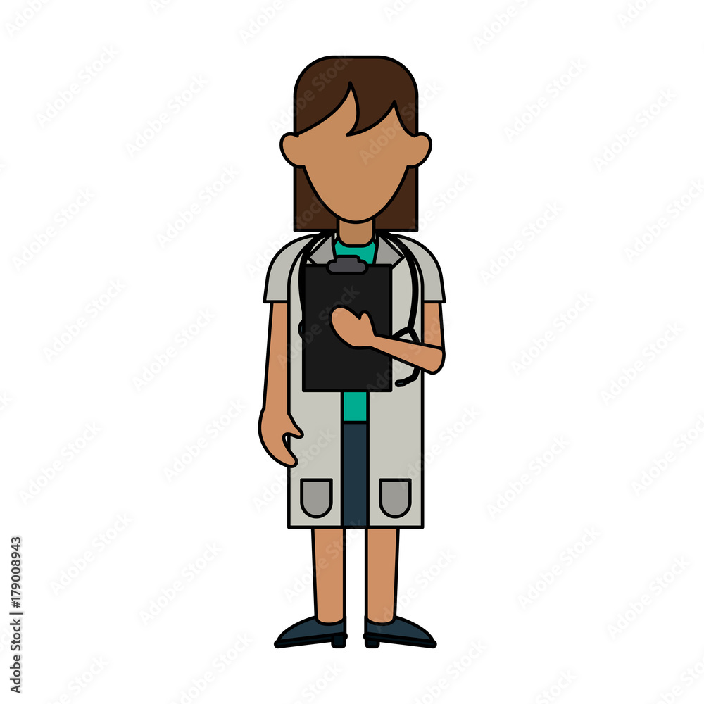 doctor with clipboard woman avatar icon image vector illustration design 