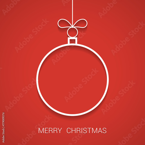 Christmas ball outline. Christmas greeting card. Vector
