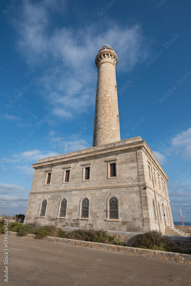 Lighthouse in cabo de Palos, Murcia, Spain.